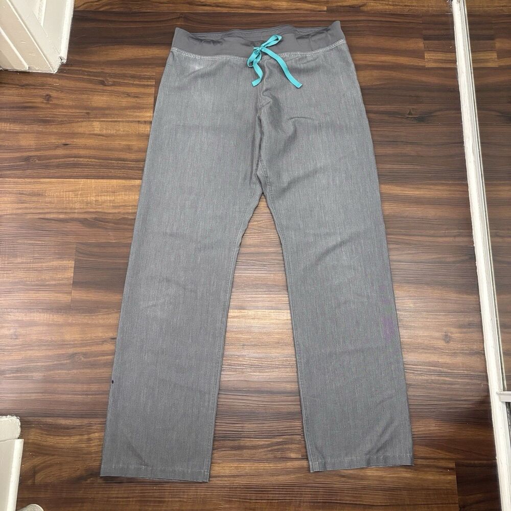 Figs Women’s Sz Medium Tall Grey Livingston Straight Leg Scrub Pants Medical